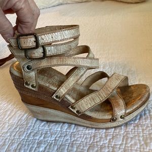 BEDSTU wedges with distressed looking leather uppers.